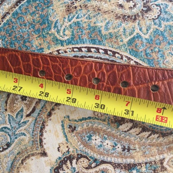 Jennifer Graham Leather Western Belt Croc Embossed Silver Brass Buckle Medium - Picture 5 of 10